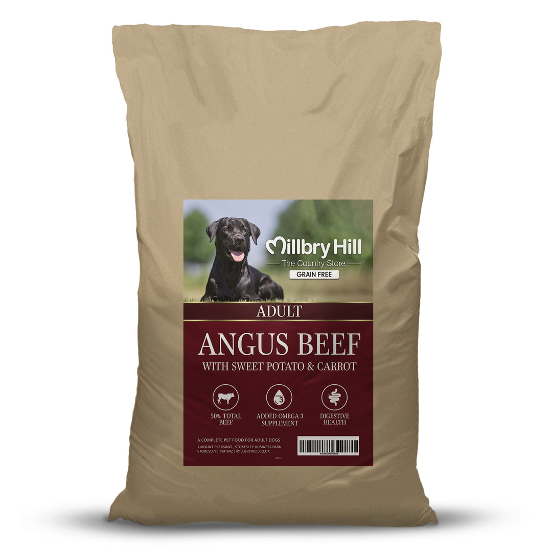 Millbry Hill Grain Free Adult Dog Food with Angus Beef With Sweet Potato & Carrot 12kg