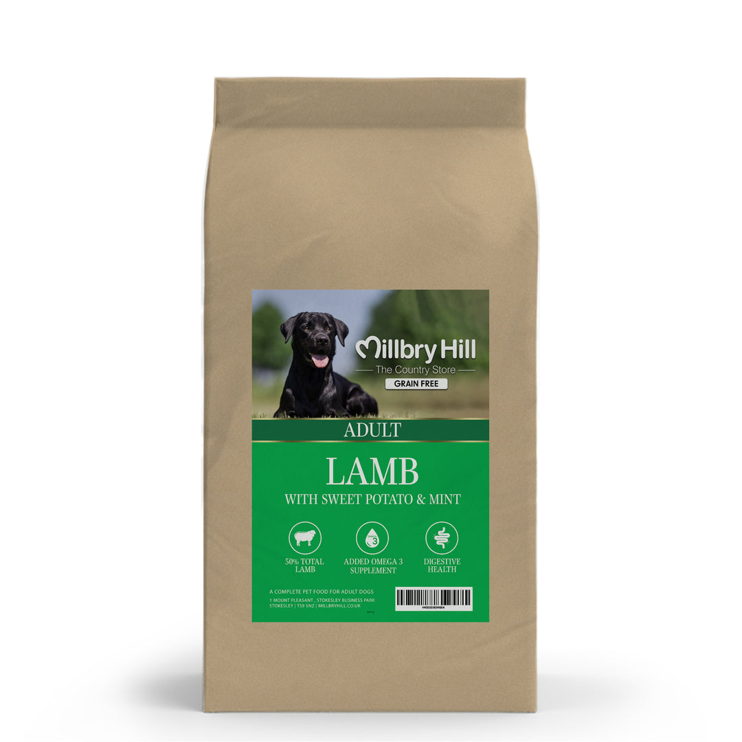 Millbry Hill Grain Free Adult Dog Food with Lamb, Sweet Potato & Mint 2kg