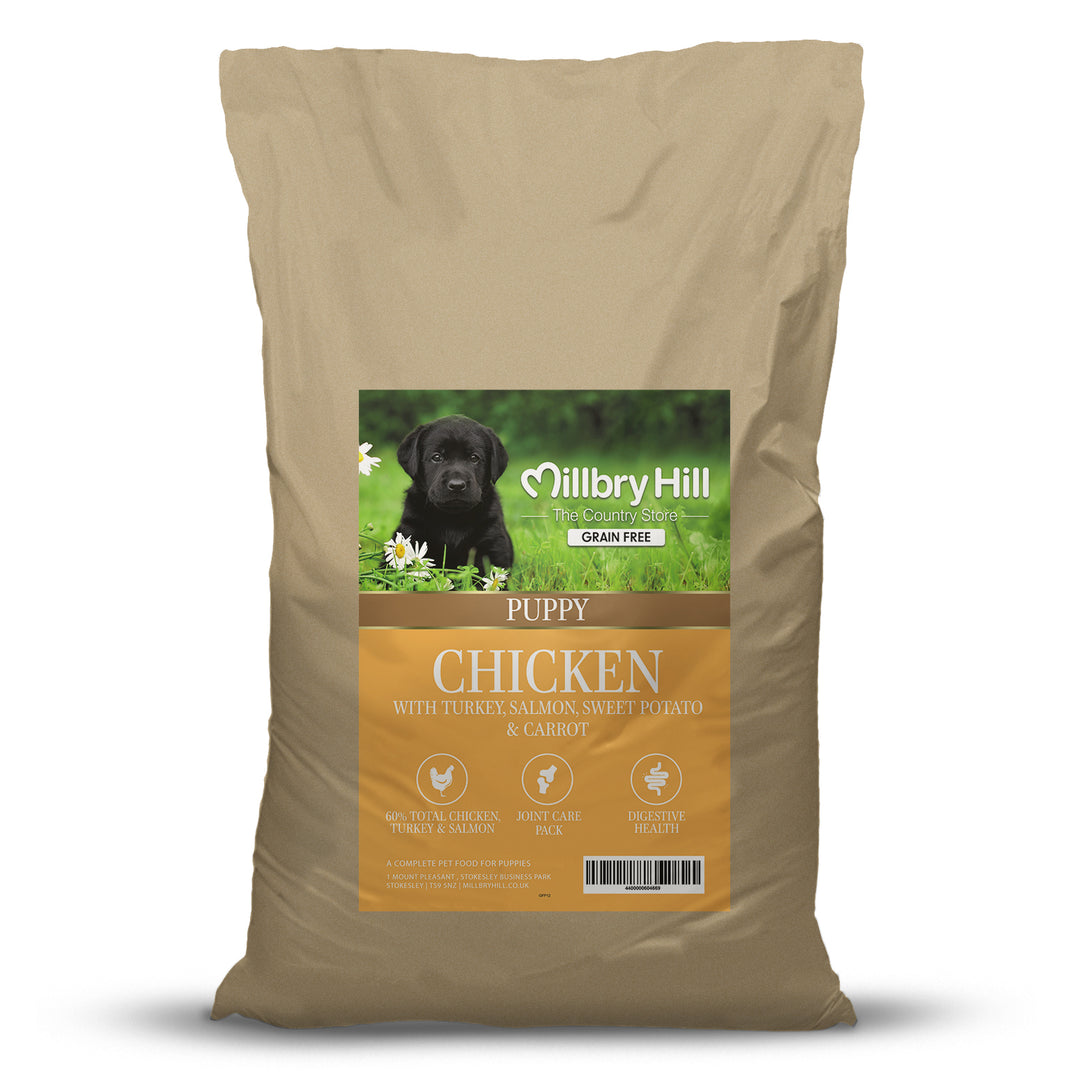 Millbry Hill Grain Free Puppy Food with Chicken Sweet Potato & Carrot 12kg