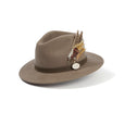 The Hicks & Brown Suffolk Fedora with Gamebird Feathers in Green#Green