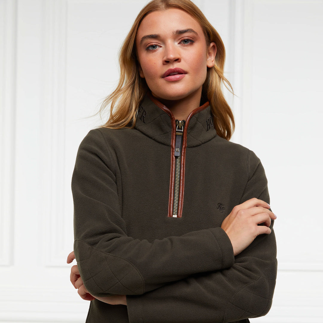 Holland Cooper Ladies Country Fleece Half Zip#Khaki