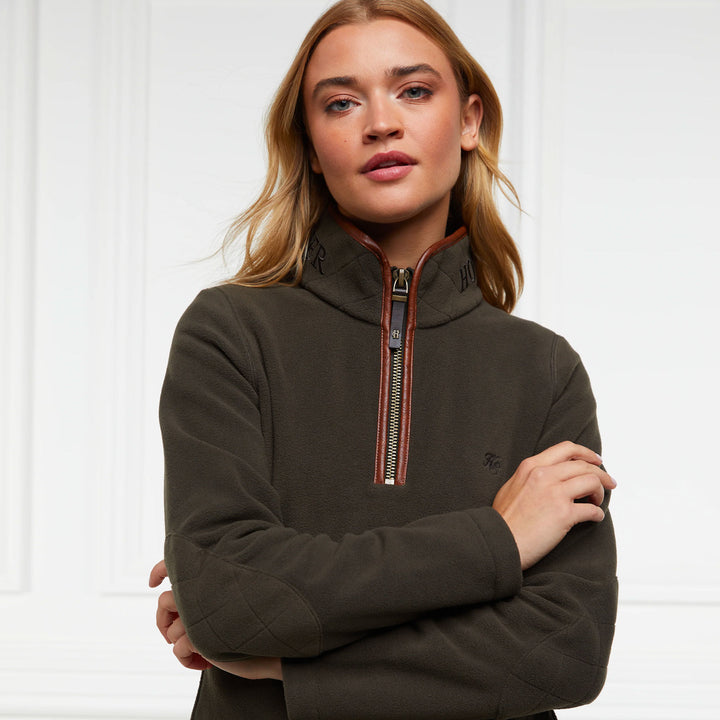 Holland Cooper Ladies Country Fleece Half Zip#Khaki