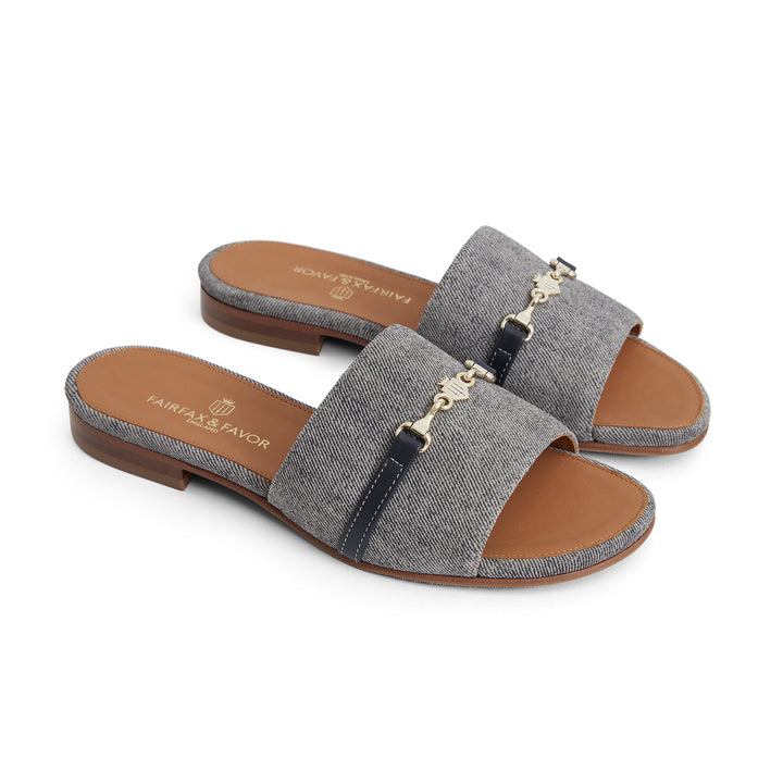 Fairfax & Favor Ladies Limited Edition Denim Suede Heacham Sandal