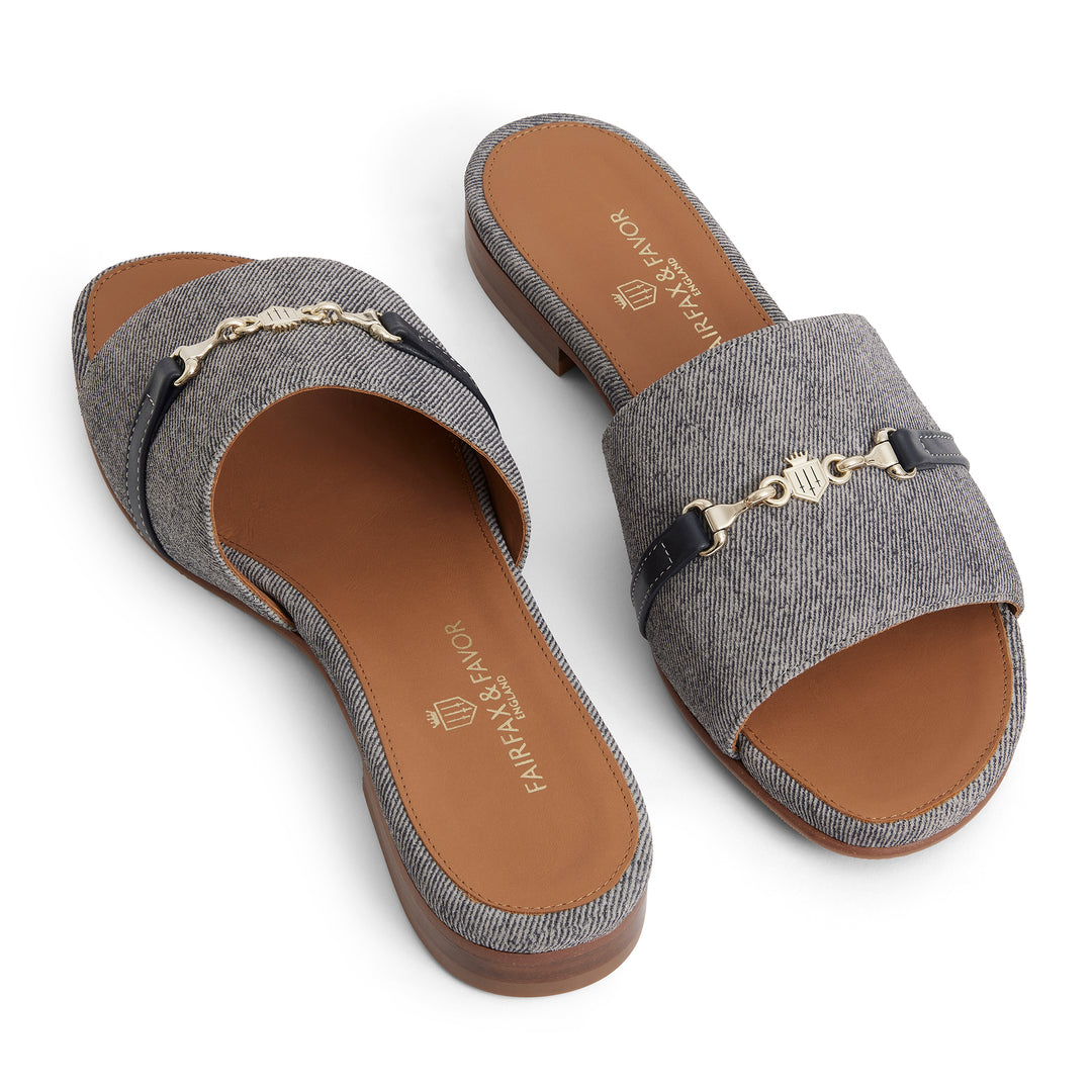 Fairfax & Favor Ladies Limited Edition Denim Suede Heacham Sandal