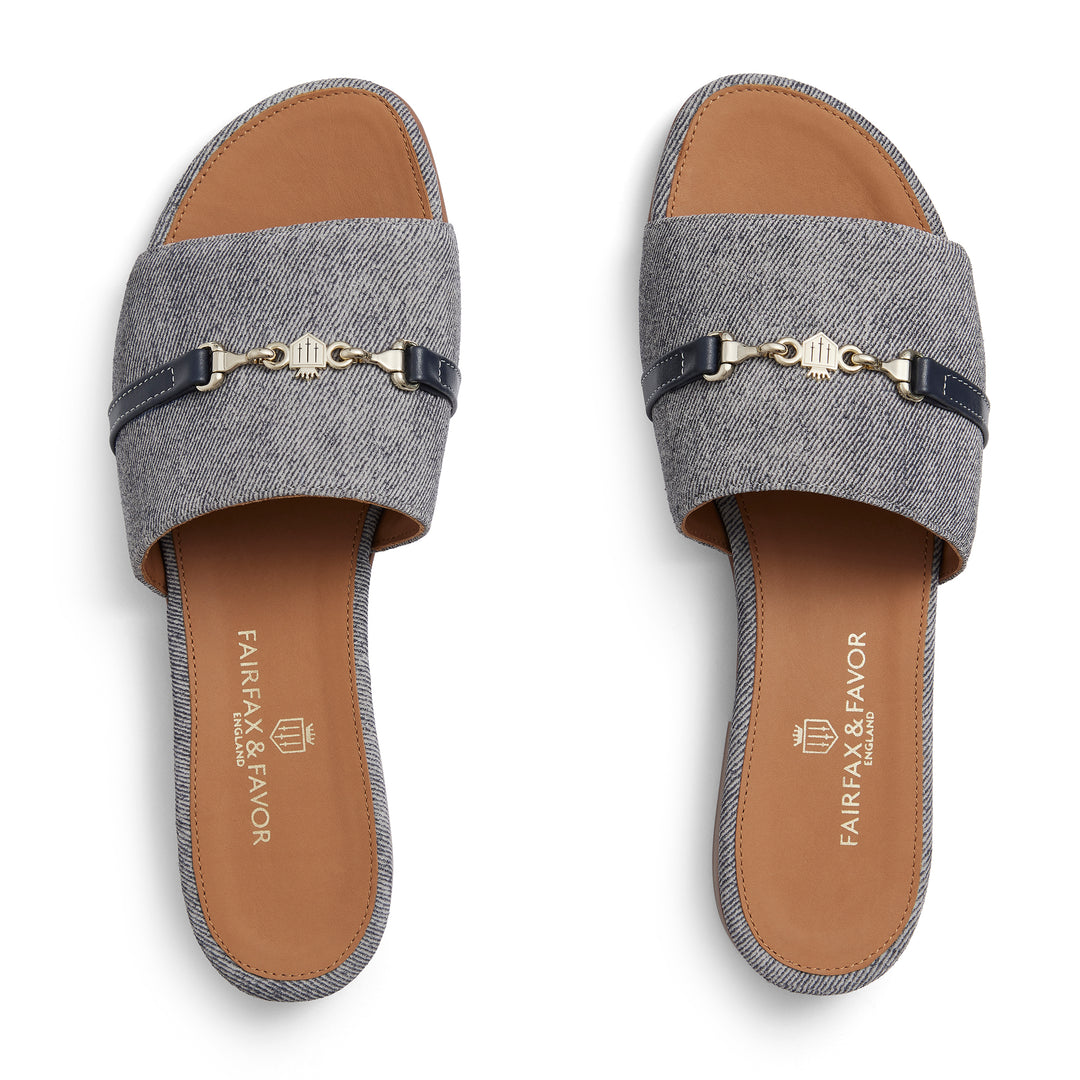 Fairfax & Favor Ladies Limited Edition Denim Suede Heacham Sandal