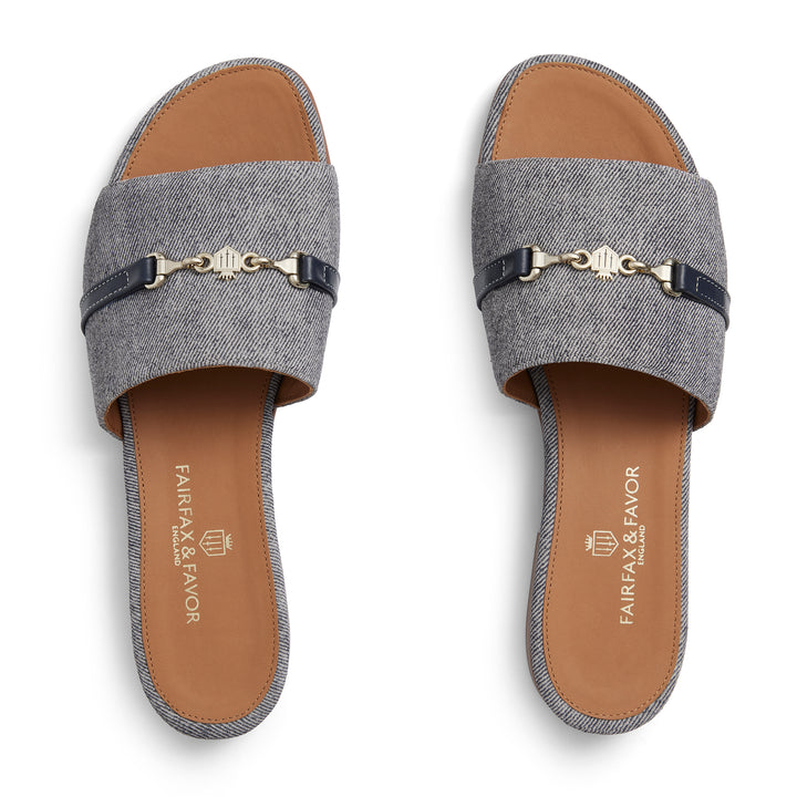 Fairfax & Favor Ladies Limited Edition Denim Suede Heacham Sandal