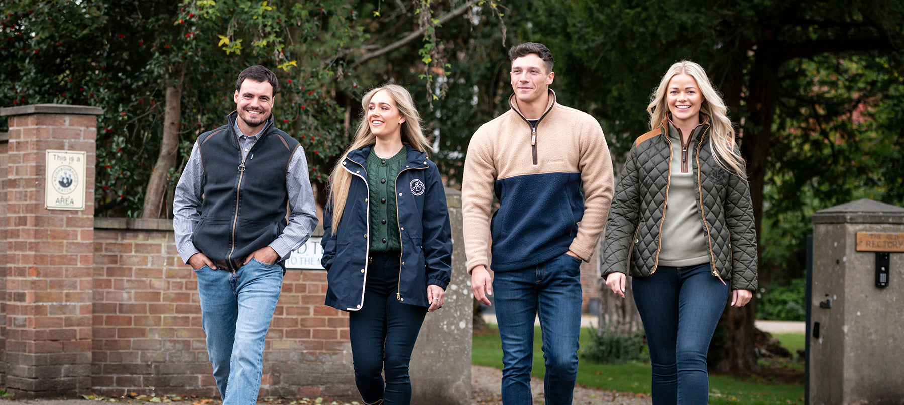 Group wearing the latest country clothing