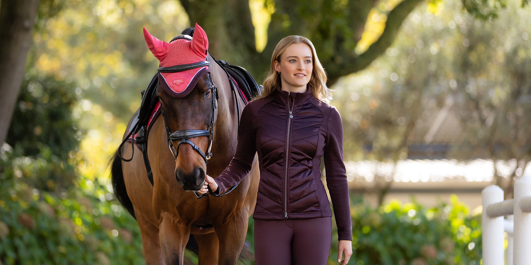 Woman and horse in new LeMieux clothing and horsewear