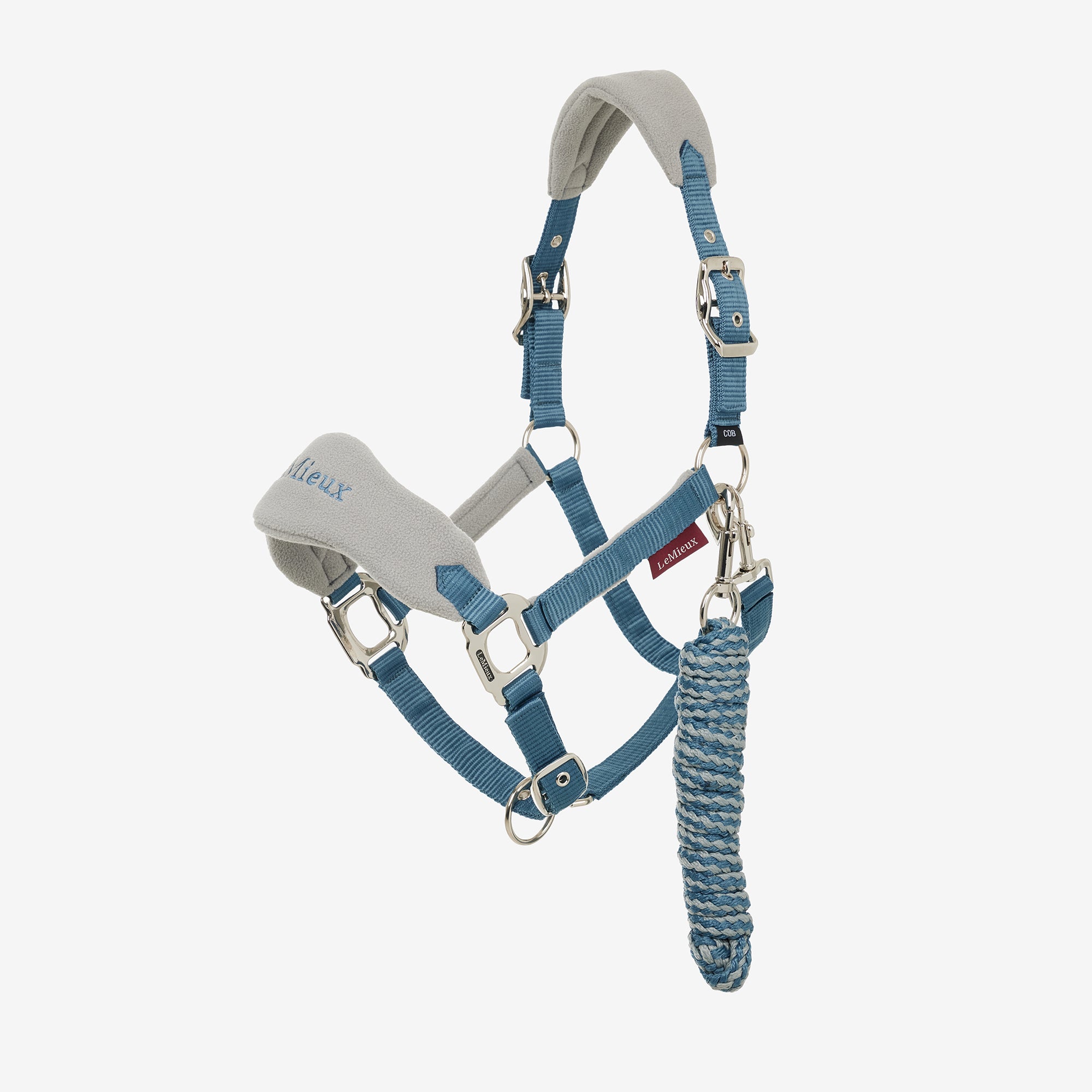 LeMieux Vogue Fleece Licol Et Longe – Collier Doux Avec Inserts Polaire, Réglable, Boucles Gun Metal