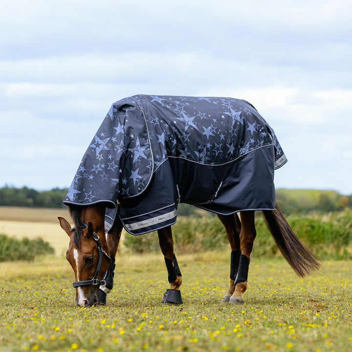 LeMieux Arika Star 100g Detach-A-Neck Turnout Rug Navy