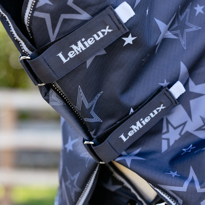 LeMieux Arika Star 100g Detach-A-Neck Turnout Rug Navy