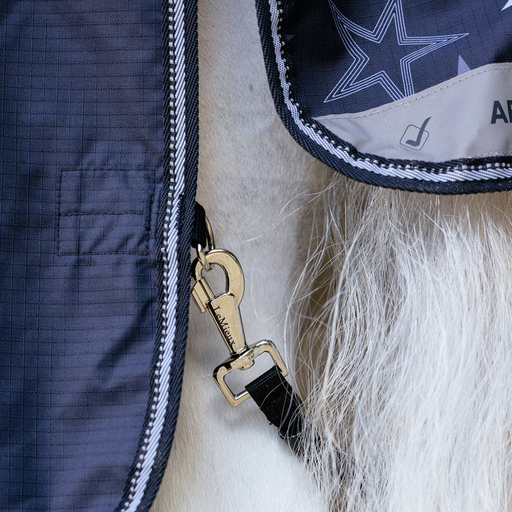 LeMieux Arika Star 100g Detach-A-Neck Turnout Rug Navy