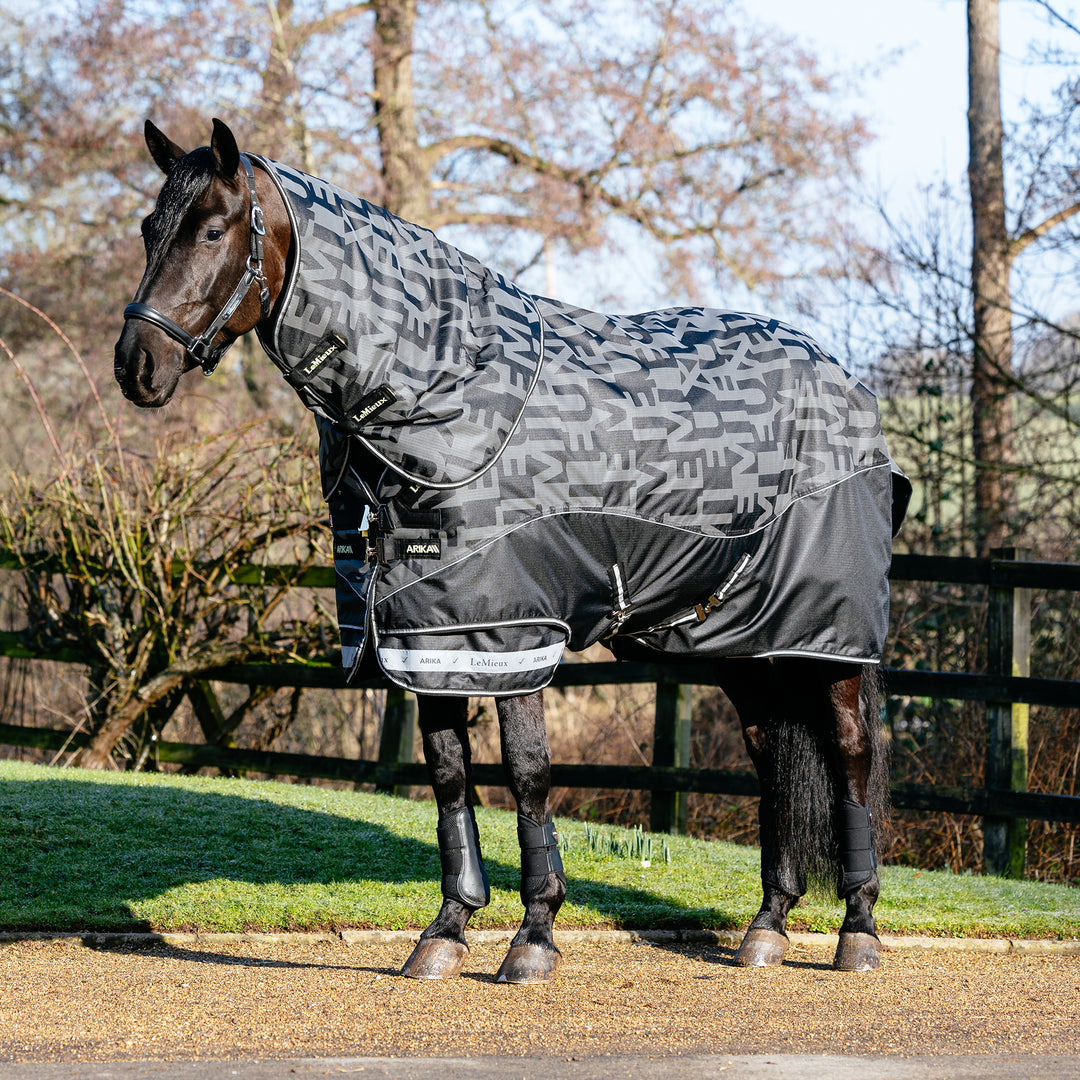 LeMieux Arika Reflective 200g Detach-A-Neck Turnout Rug Black