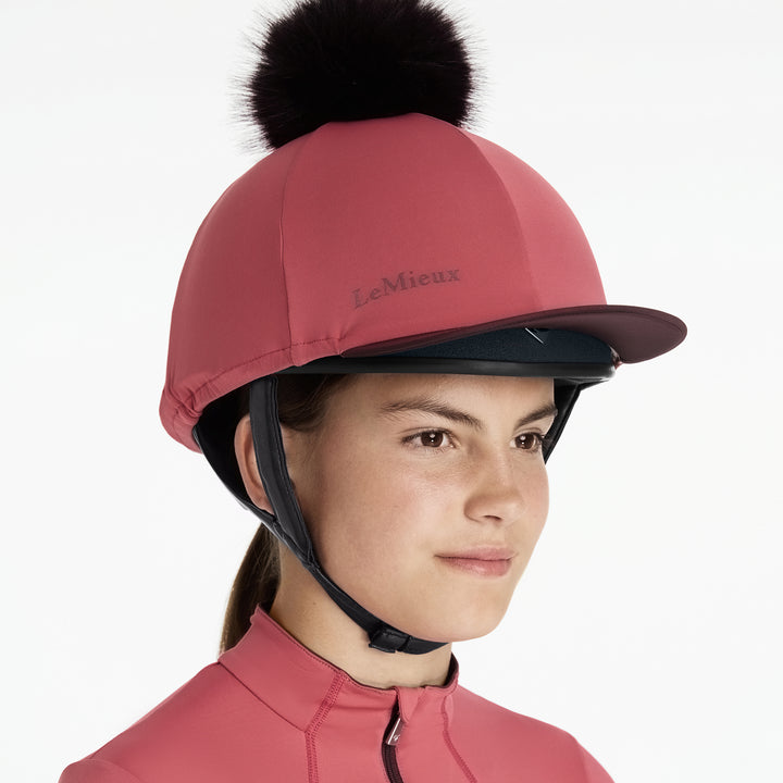 LeMieux Classique Pom Hat Silk - Cranberry