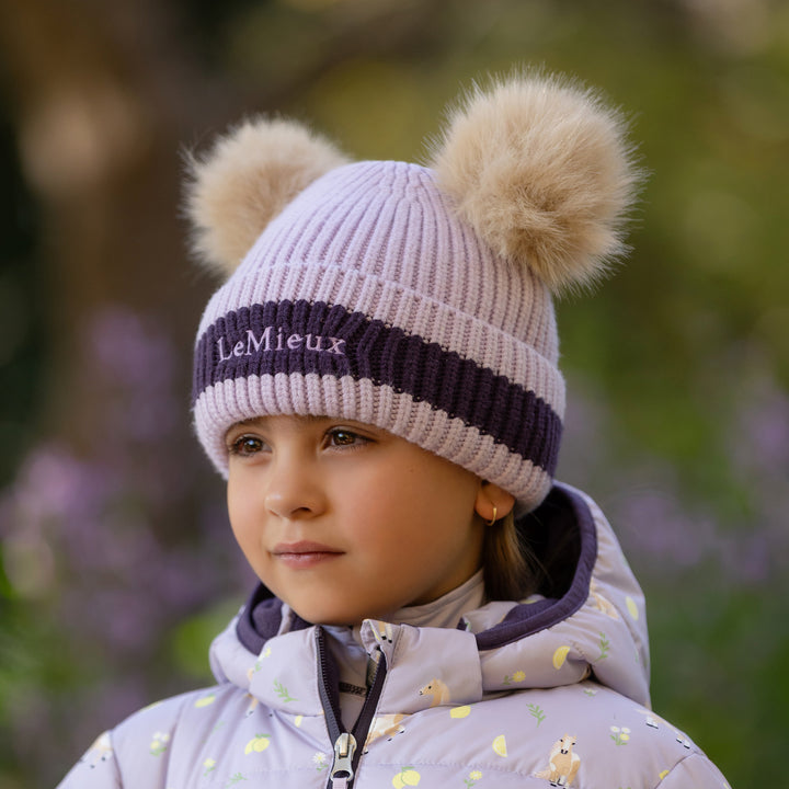 LeMieux Mini Double Pom Beanie - Lilac