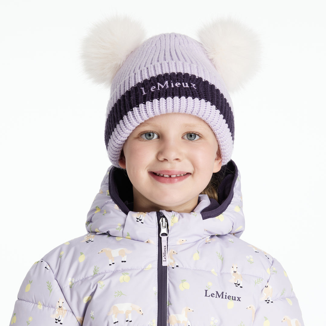 LeMieux Mini Double Pom Beanie - Lilac