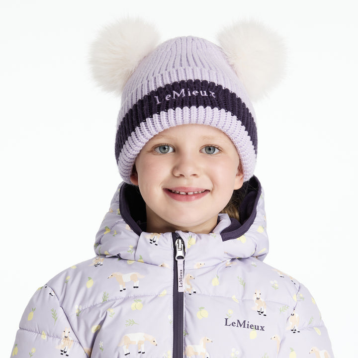 LeMieux Mini Double Pom Beanie - Lilac