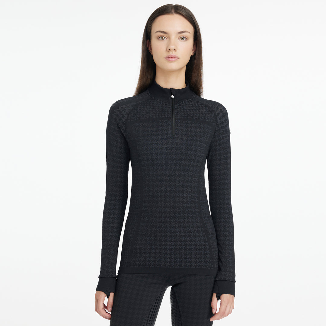 LeMieux Ladies Aspen Houndstooth Quarter Zip Top