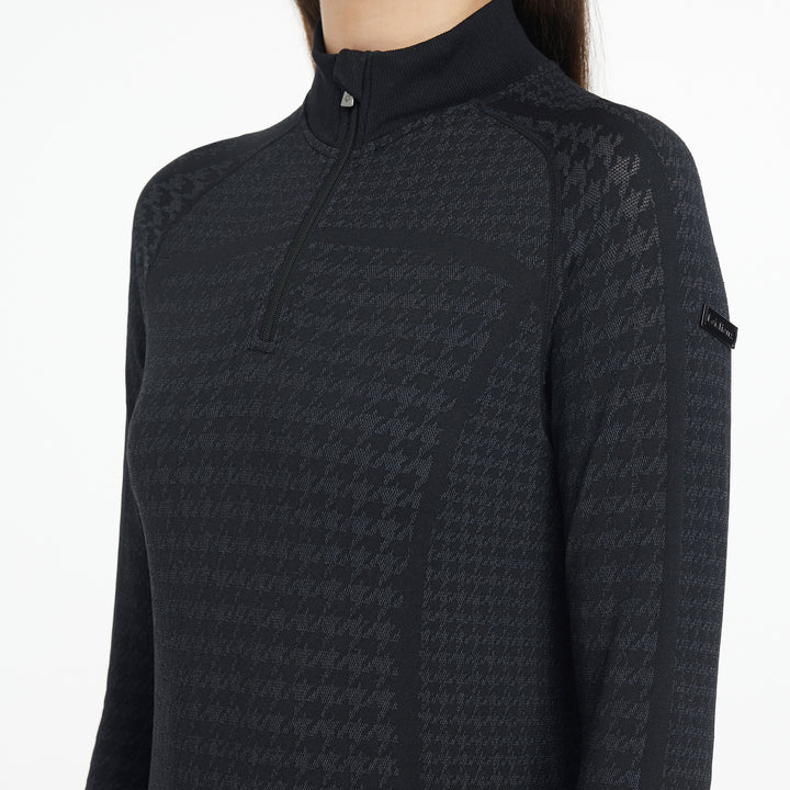 LeMieux Ladies Aspen Houndstooth Quarter Zip Top
