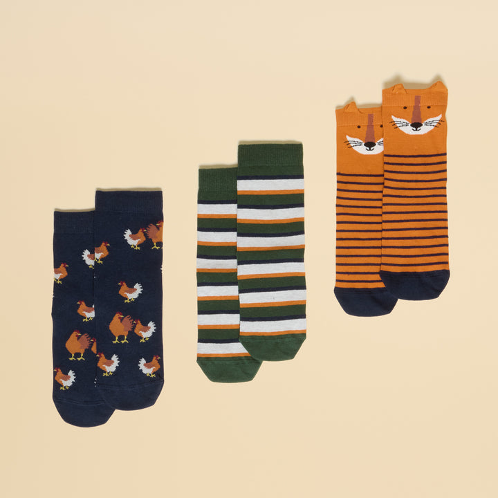 Joules Boys Neat Feet 3 Pack Socks