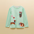 Joules Girls Ava Rabbit Artwork Top