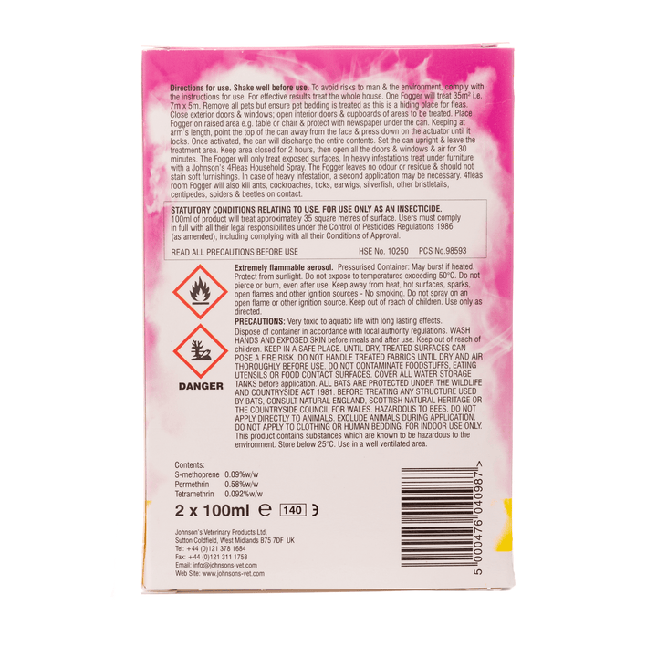 Johnsons 4Fleas Fogger Room Treatment