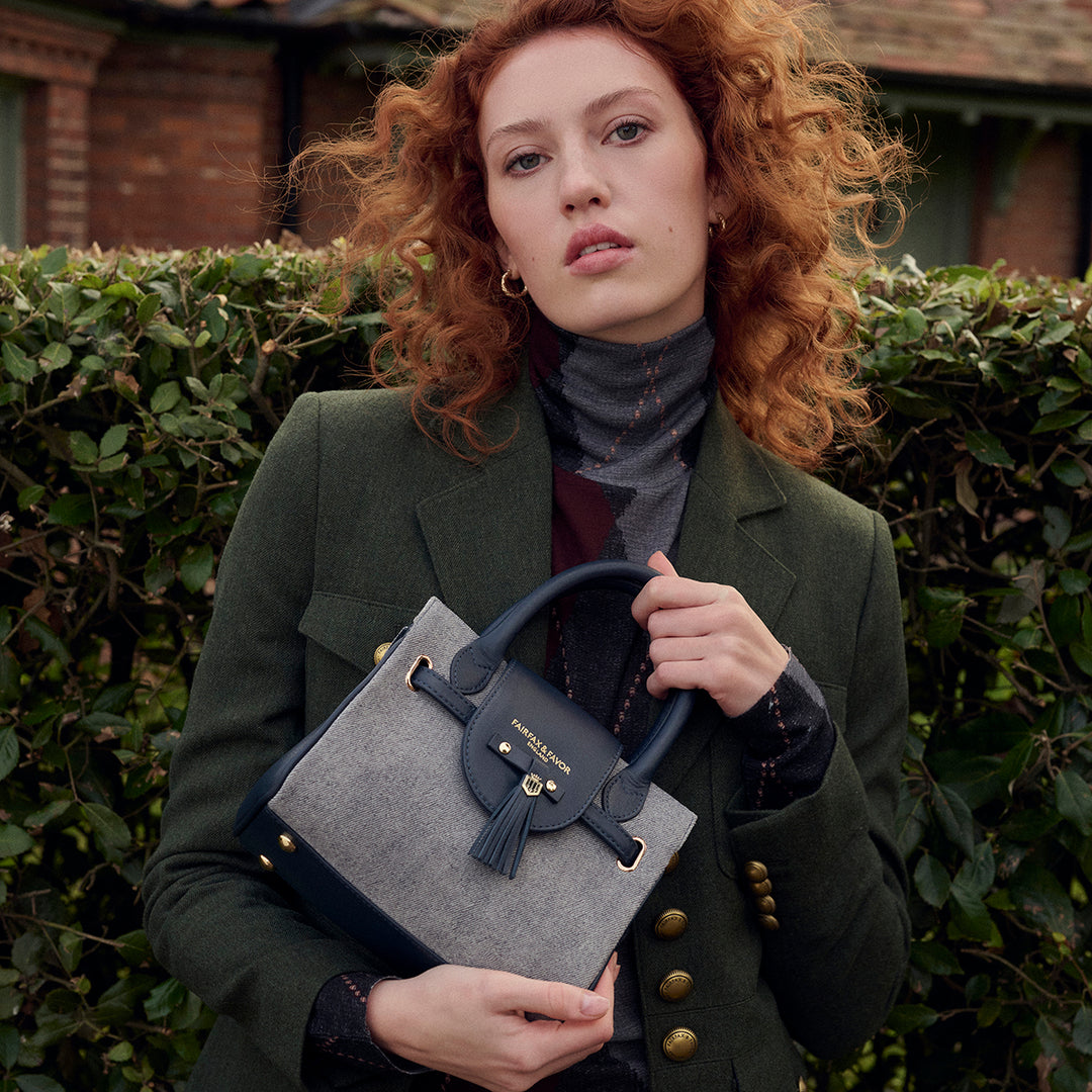 Fairfax & Favor Ladies Limited Edition Denim Suede Mini Windsor Handbag