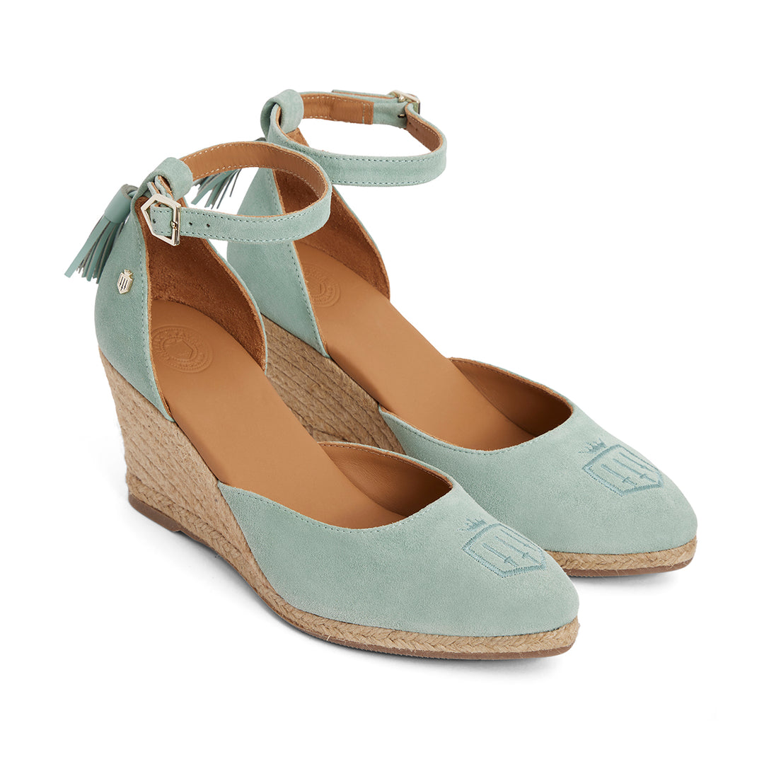 Fairfax & Favor Ladies Limited Edition Mint Suede Monaco Wedge