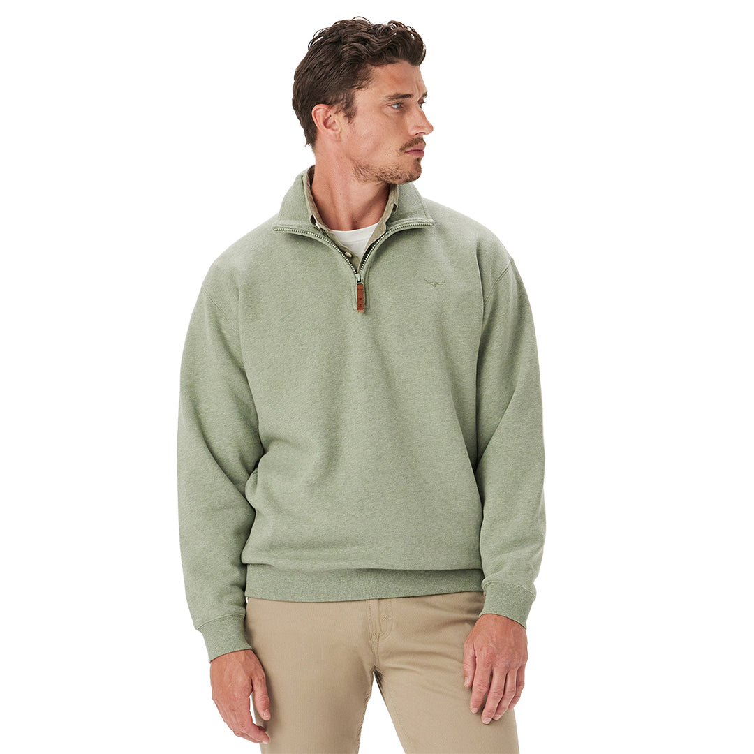 R M Williams Mens Mulyungarie 1/4 Zip Sweatshirt