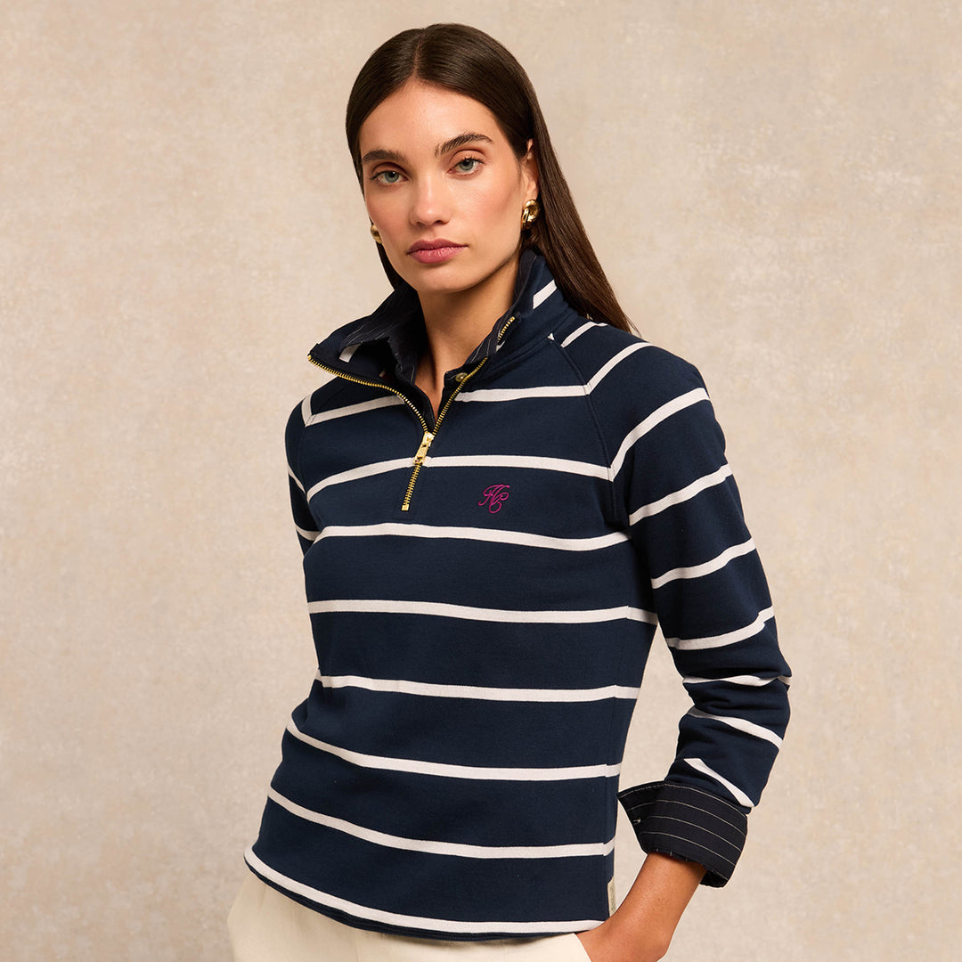 Holland Cooper Ladies Kingham Quarter Zip Neck Sweat