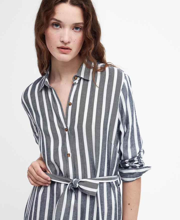 Barbour Ladies Annalise Maxi Dress in Navy Stripe#Navy Stripe