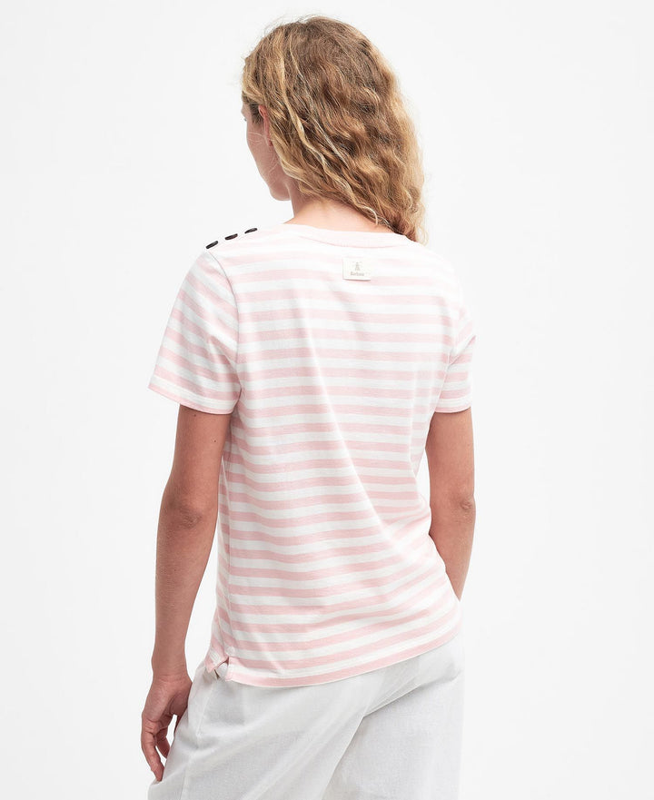 Barbour Ladies Ferryside Top in Pink Stripe#Pink Stripe
