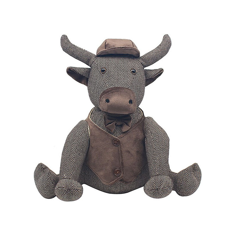 Herringbone Doorstop Bull