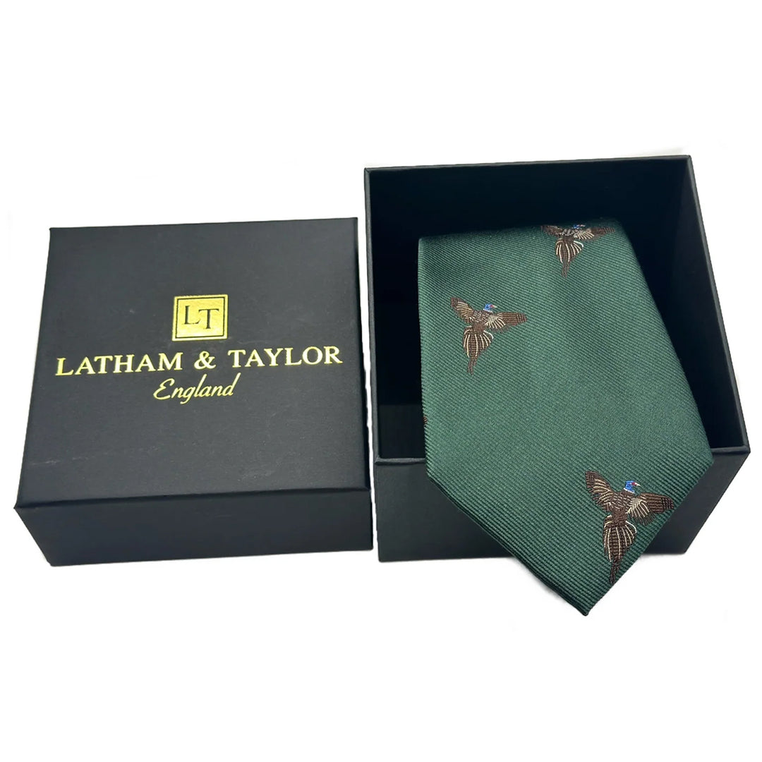 Latham & Taylor Mens Shooting Tie - Flying Pheasant