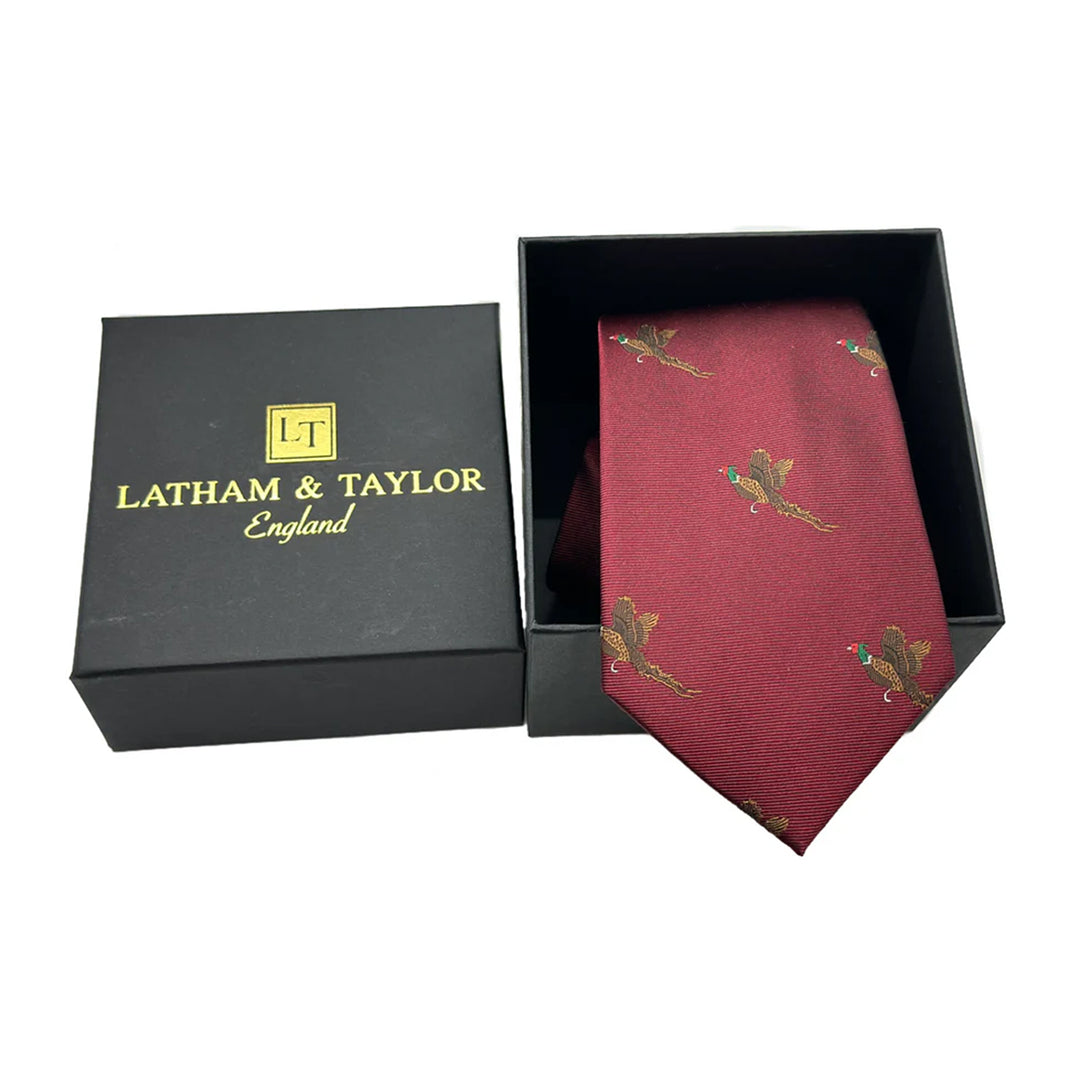 Latham & Taylor Mens Shooting Tie - Flying Pheasant