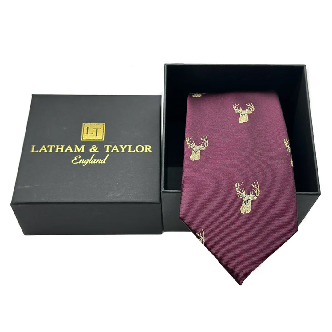 Latham & Taylor Mens Shooting Tie - Stags Head