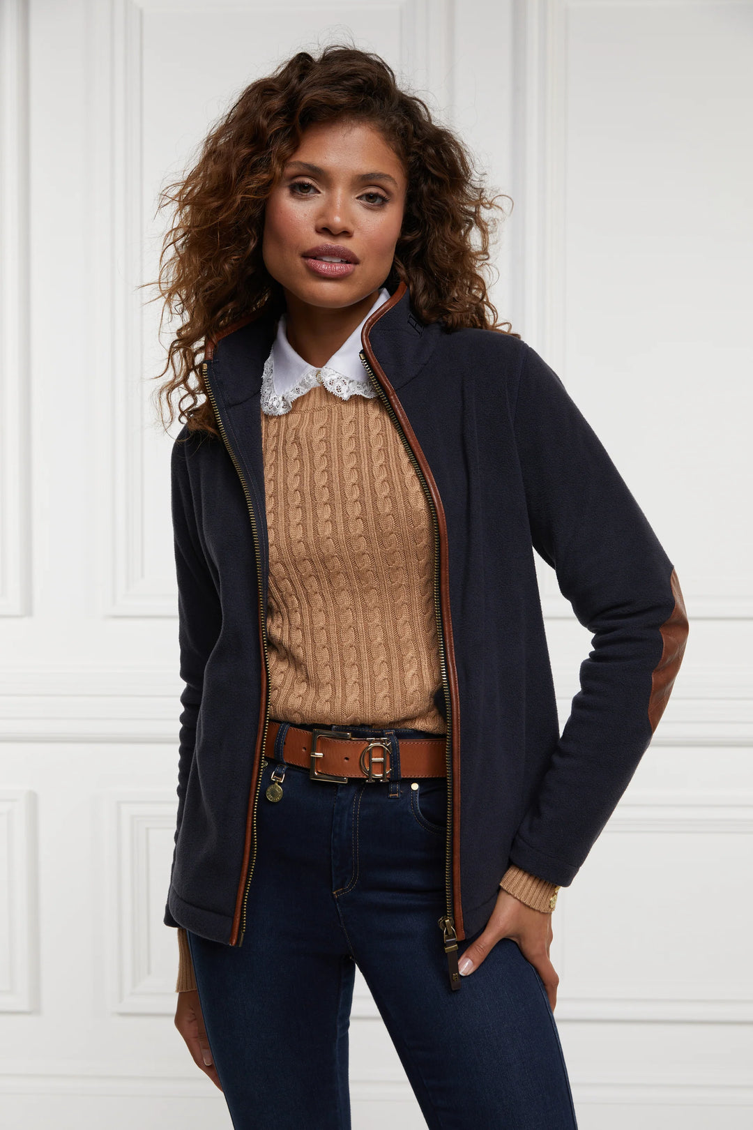 Holland Cooper Ladies Country Fleece Jacket in Navy#Navy