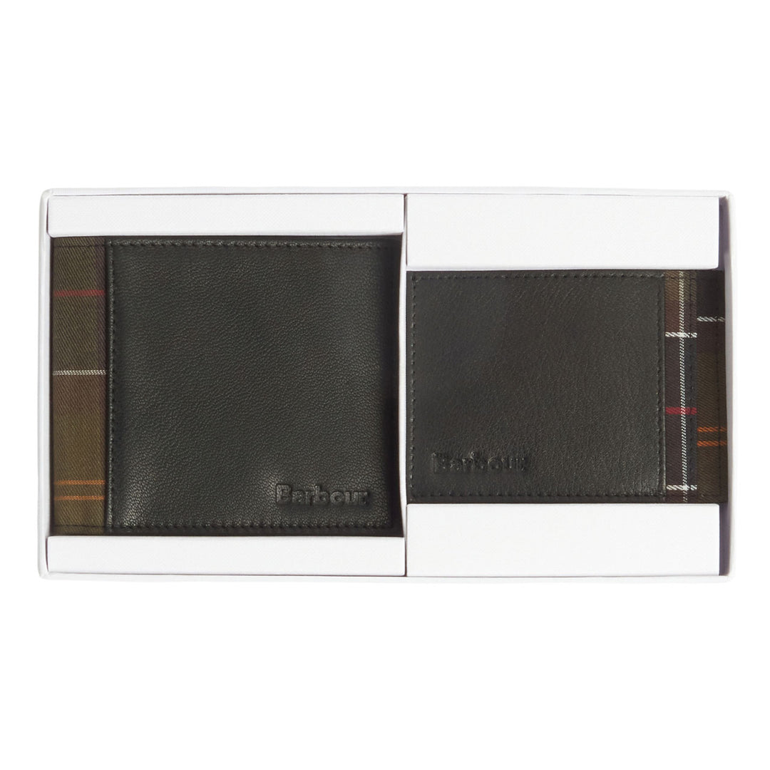 Barbour Leather/Tartan Wallet & Card Holder Gift Set