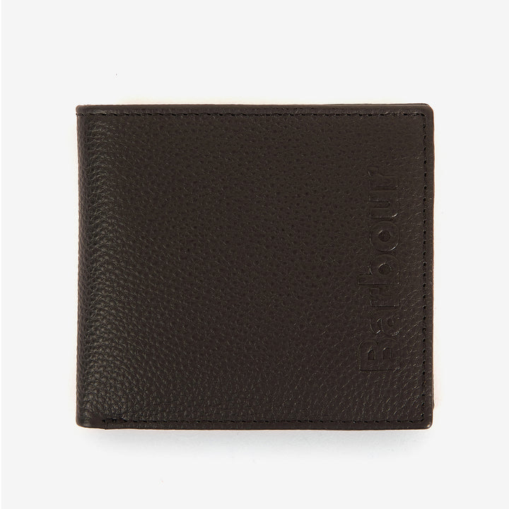 Barbour Logo Leather Billfold Wallet