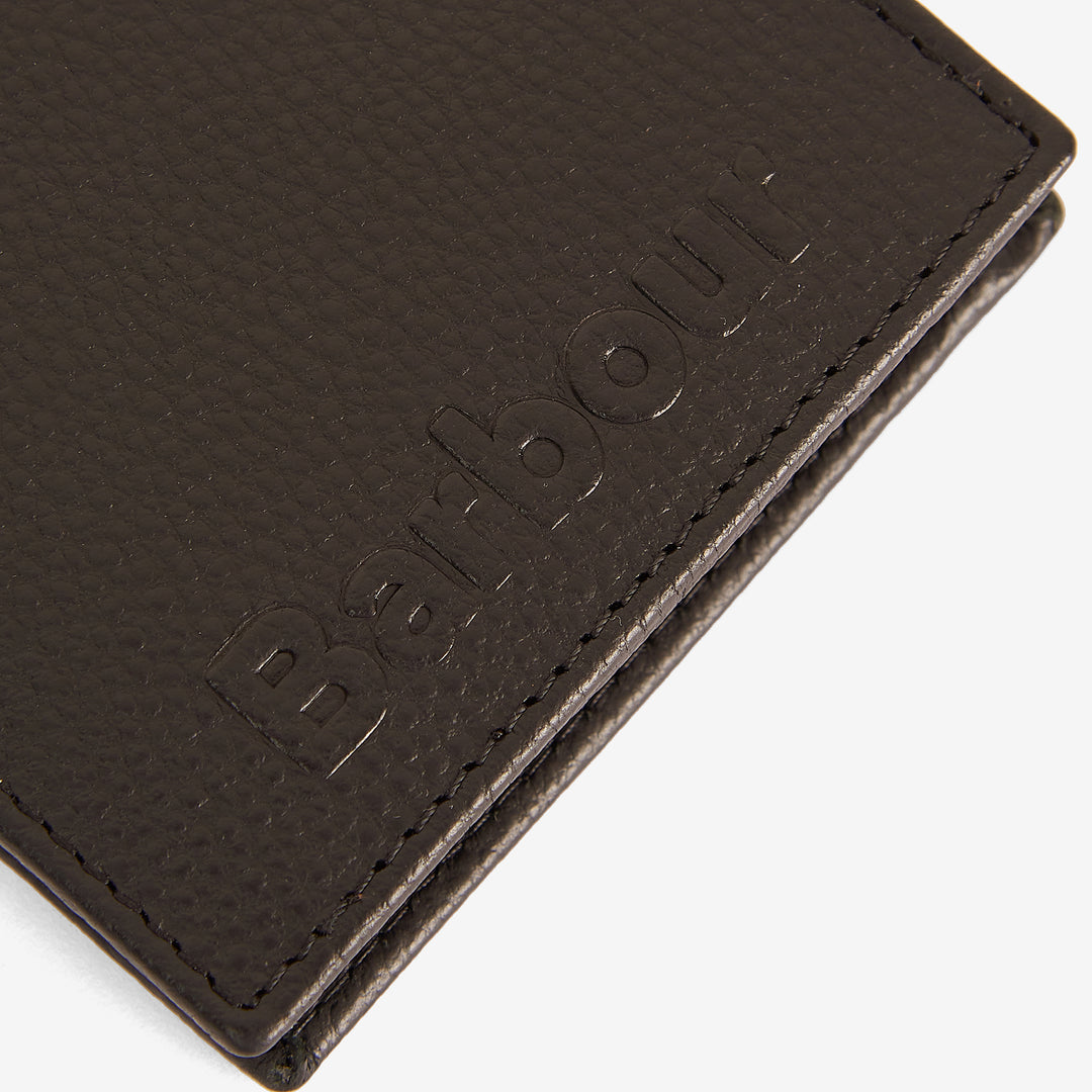 Barbour Logo Leather Billfold Wallet