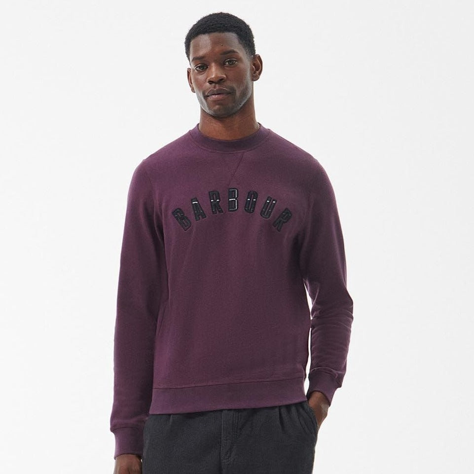 The Barbour Mens Debson Crew Neck Sweater in Fig#Fig