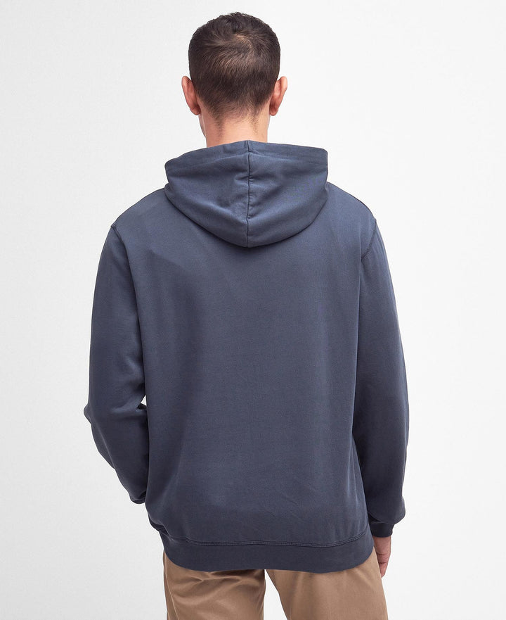 Barbour Mens Washed Prep Logo Hoodie#Navy