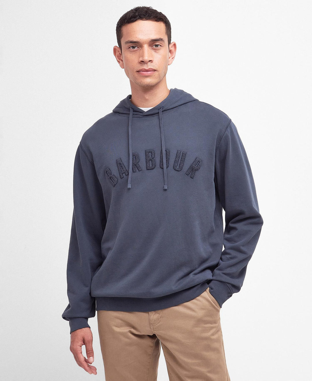 Barbour Mens Washed Prep Logo Hoodie#Navy