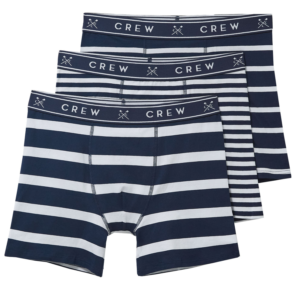 The Crew Jersey Boxers - 3Pk in Navy Stripe#Navy Stripe