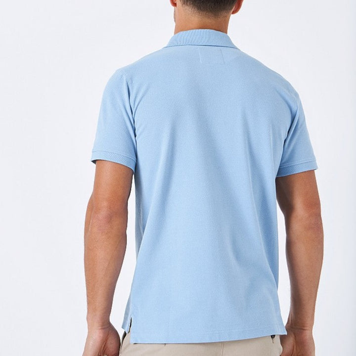 The Crew Mens Classic Pique Polo in Cornflower BlueCrew Mens Classic Pique Polo#Cornflower Blue