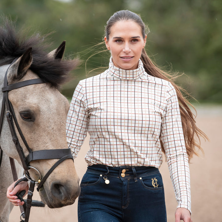 The Ginger & Jardine Ladies Cosy Roll Neck in Peach#Peach