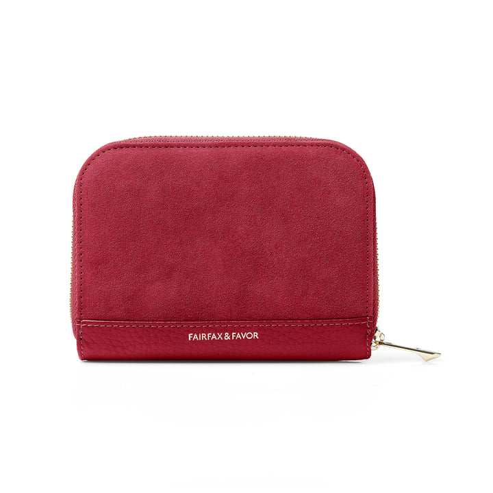 Fairfax & Favor Ladies Limited Edition Cherry Suede Mini Salisbury Purse