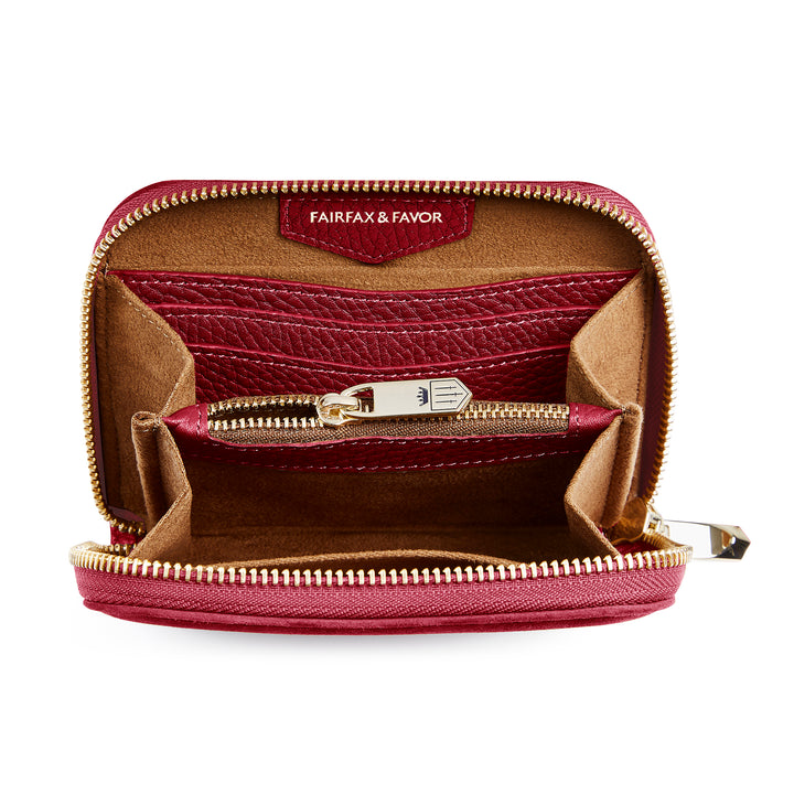 Fairfax & Favor Ladies Limited Edition Cherry Suede Mini Salisbury Purse