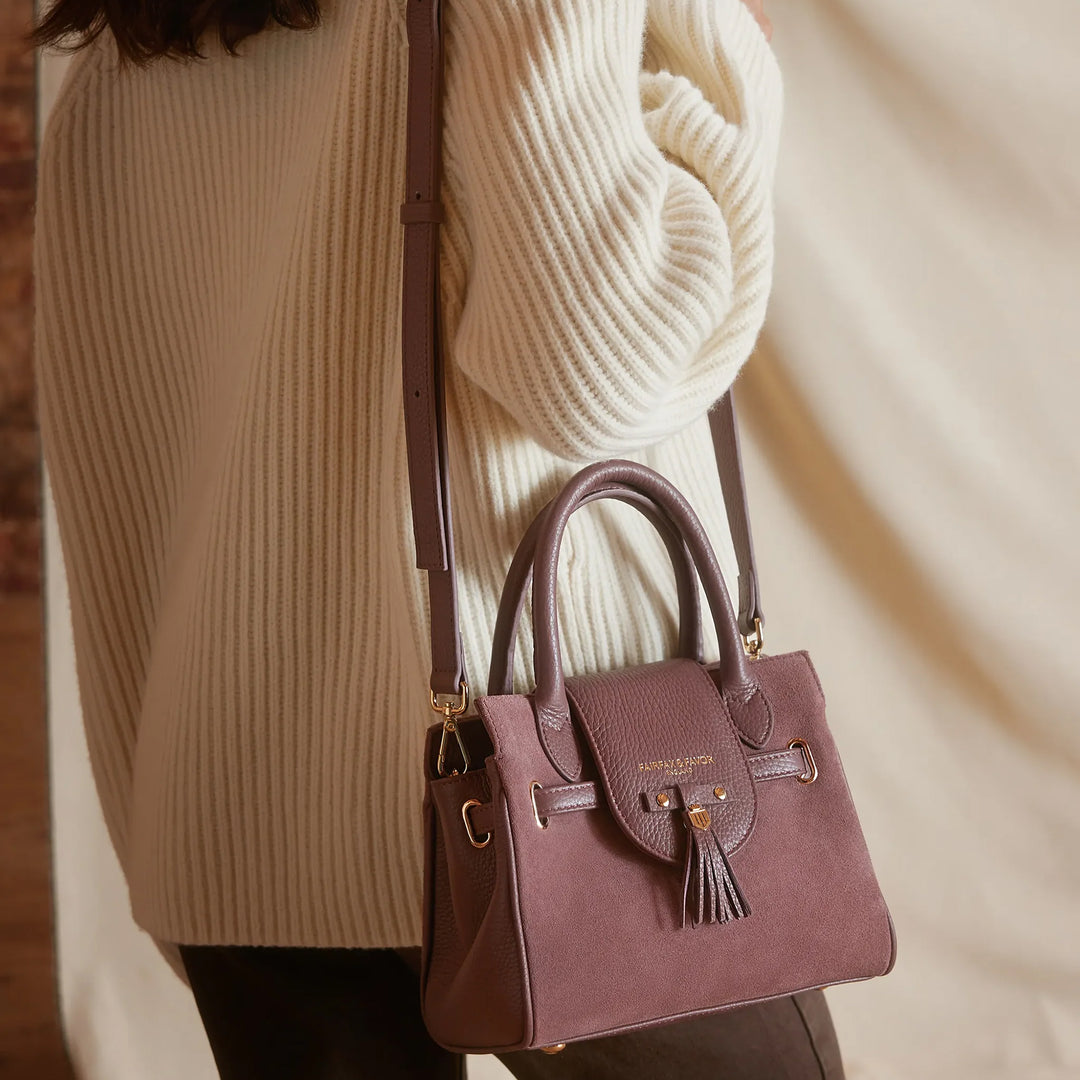 Fairfax & Favor Limited Edition Heather Suede Mini Windsor Handbag
