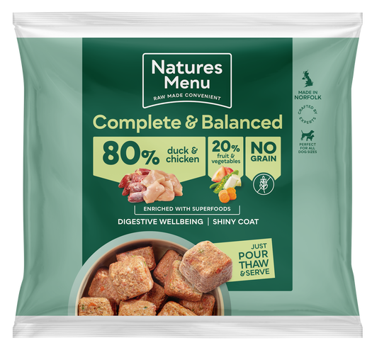 Natures Menu Raw Frozen 80% Duck & Chicken Nuggets